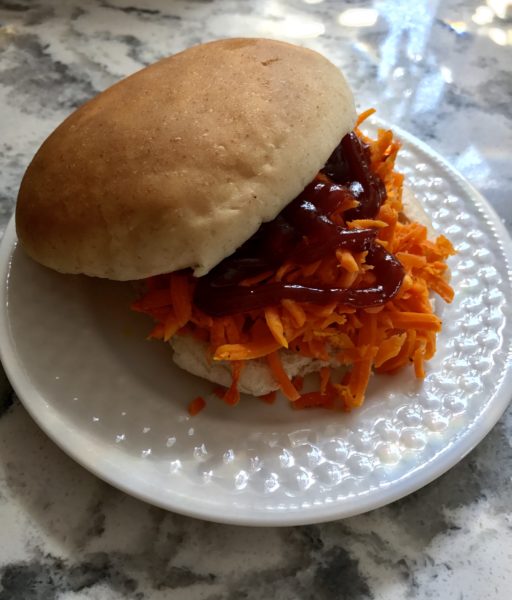 Mock barbecue sandwich using carrots - House on Winchester