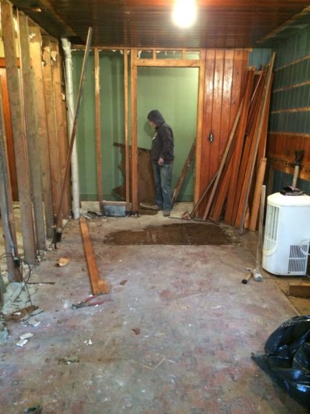 Knocking down walls in kitchen before post - House on Wichester