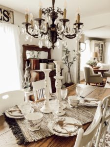 Setting a casual antique looking table - House on Winchester