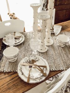 Setting a casual antique looking table with Walmart - House on Winchester