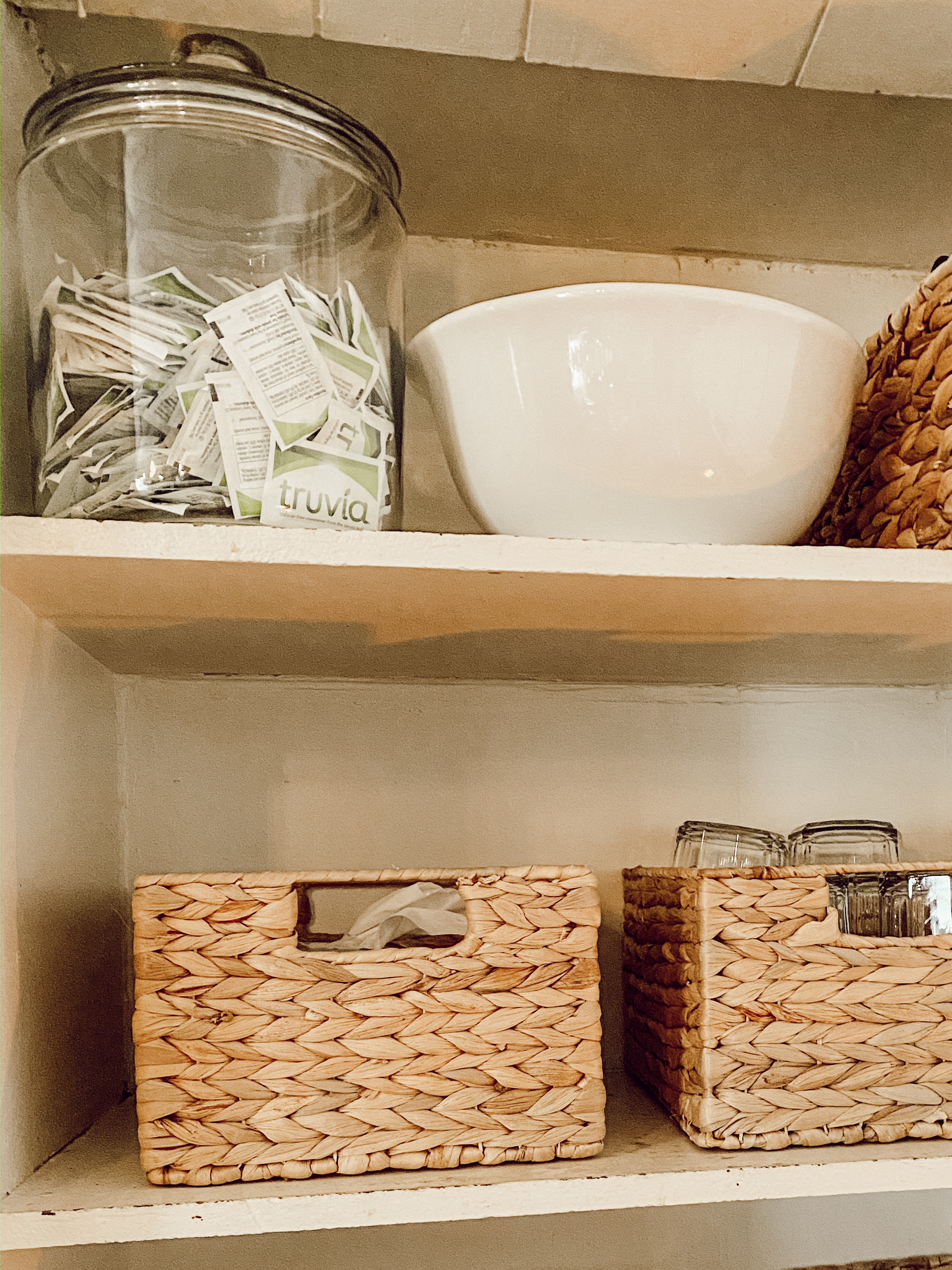 Styling Open Shelves for Organization in a Small Kitchen - Deb and Danelle