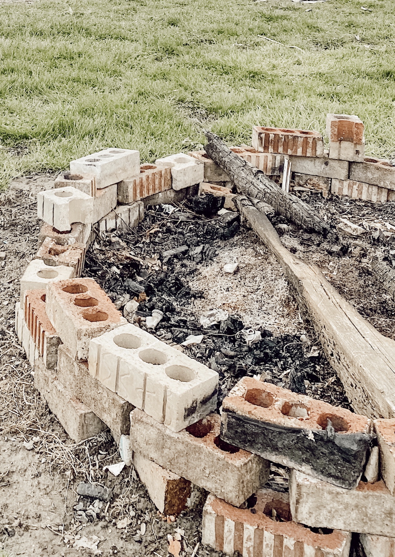 Backyard makeover fire pit