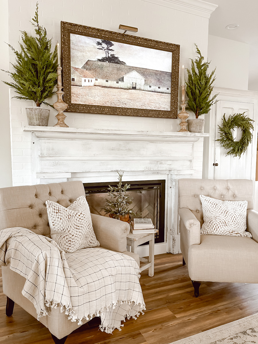Christmas/Winter Fireplace Mantel - Deb and Danelle