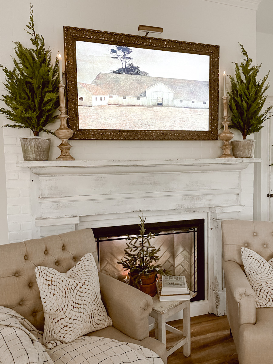 Christmas/Winter Fireplace Mantel - Deb and Danelle