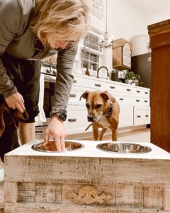 DIY Dog bowl stand