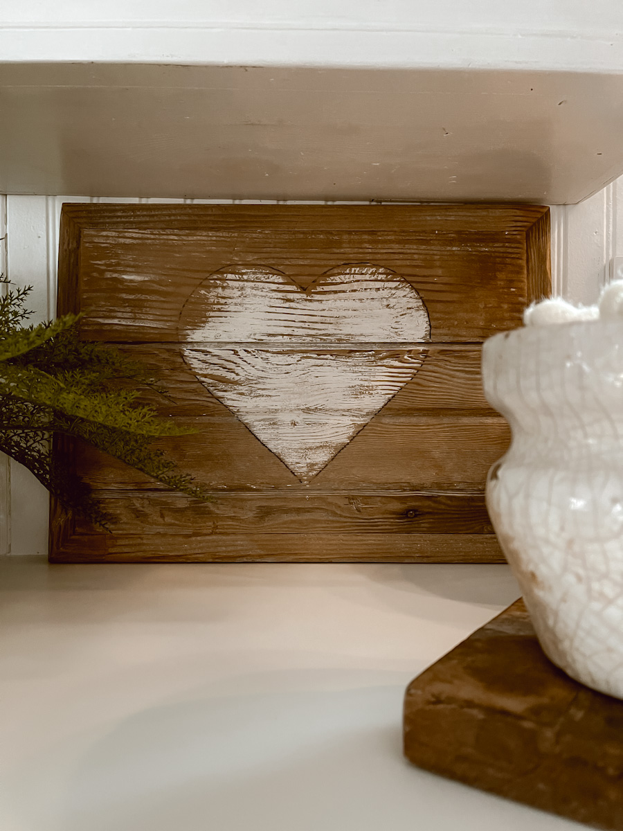 Neutral Heart Sign DIY for Valentine's Day - Deb and Danelle