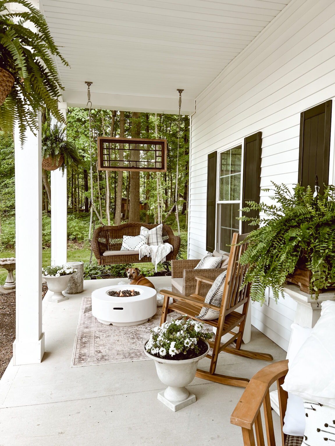 Woods and Whites Front Porch Decor - Deb and Danelle