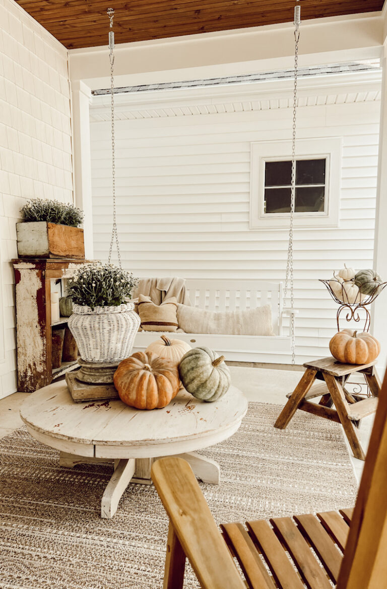 Neutral Fall Porch Decor Deb and Danelle
