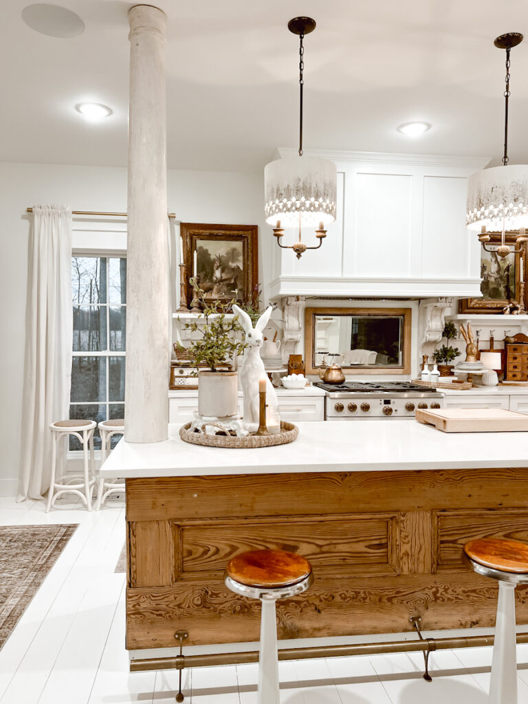 Large Columns on the Kitchen Island Deb and Danelle