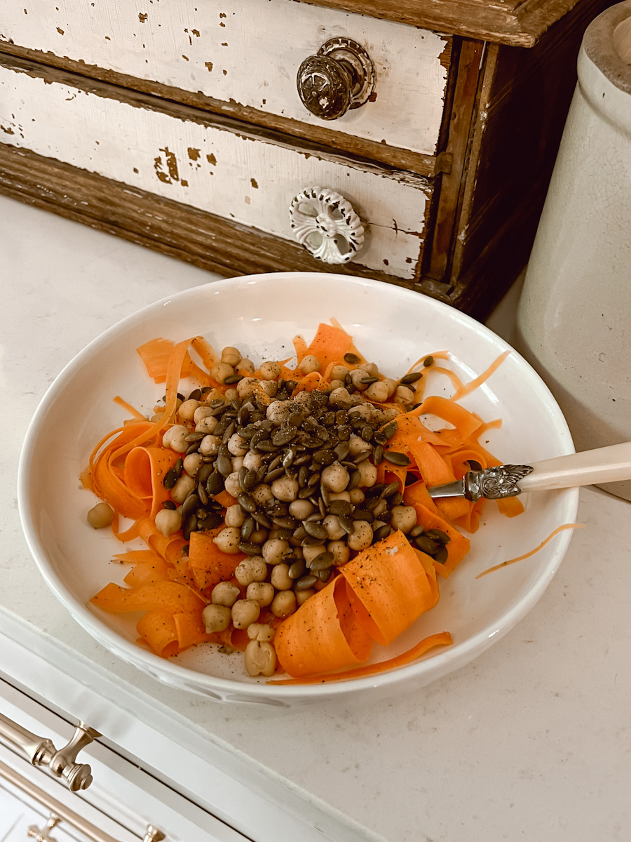 Delicious Carrot and Chic Pea Salad - Deb and Danelle