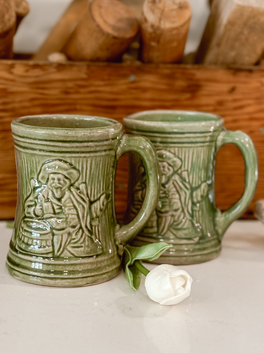 McCoy Buccaneer Pirate Mug Green Pottery