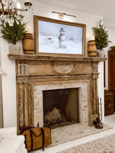 Fireplace in the family room - downloadable art for frame TV for winter
